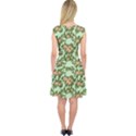 Retro 1880s Flowers Pattern 5 Capsleeve Midi Dress View2
