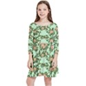 Retro 1880s Flowers Pattern 5 Kids  Quarter Sleeve Skater Dress View1