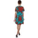 Mid Century Retro Floral 1970s 1960s Pattern 103 Short Sleeve Shoulder Cut Out Dress  View2