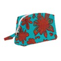 Mid Century Retro Floral 1970s 1960s Pattern 103 Wristlet Pouch Bag (Medium) View1