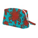 Mid Century Retro Floral 1970s 1960s Pattern 103 Wristlet Pouch Bag (Medium) View2