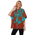 Mid Century Retro Floral 1970s 1960s Pattern 103 Women s Batwing Button Up Shirt View2