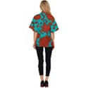 Mid Century Retro Floral 1970s 1960s Pattern 103 Women s Batwing Button Up Shirt View4