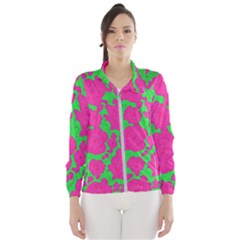 Mid Century Retro Floral 1970s 1960s Pattern 98 Women s Windbreaker