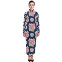 Retro 1880s Flowers Pattern 7 Turtleneck Maxi Dress View1