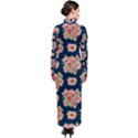 Retro 1880s Flowers Pattern 7 Turtleneck Maxi Dress View2