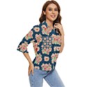 Retro 1880s Flowers Pattern 7 Women s Quarter Sleeve Pocket Shirt View2