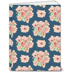 Retro 1880s Flowers Pattern 7 6  X 8  Hardcover Notebook