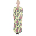 Retro 1880s Flowers Pattern 8 Quarter Sleeve Wrap Maxi Dress View2