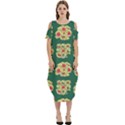 Retro 1880s Flowers Pattern 6 Cold Shoulder Loose Fit Dress With Pockets View1