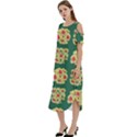 Retro 1880s Flowers Pattern 6 Cold Shoulder Loose Fit Dress With Pockets View2