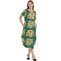 Retro 1880s Flowers Pattern 6 Cold Shoulder Loose Fit Dress With Pockets View3