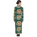 Retro 1880s Flowers Pattern 6 Turtleneck Maxi Dress View2
