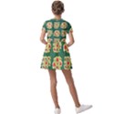 Retro 1880s Flowers Pattern 6 Kids  Short Sleeve Pinafore Style Dress View2