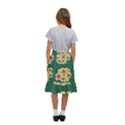 Retro 1880s Flowers Pattern 6 Kids  Ruffle Flared Wrap Midi Skirt View4