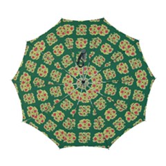 Retro 1880s Flowers Pattern 6 Automatic Folding Umbrella With Case (large)
