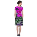 Mid Century Retro Floral 1970s 1960s Pattern 99 Short Sleeve Front Wrap Dress View2