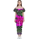 Mid Century Retro Floral 1970s 1960s Pattern 99 Bardot Ruffle Jumpsuit View1