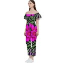 Mid Century Retro Floral 1970s 1960s Pattern 99 Bardot Ruffle Jumpsuit View2