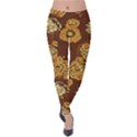 Mid Century Retro Floral 1970s 1960s Pattern 95 Velvet Leggings View1