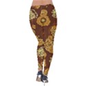 Mid Century Retro Floral 1970s 1960s Pattern 95 Velvet Leggings View2