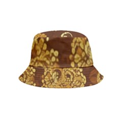 Mid Century Retro Floral 1970s 1960s Pattern 95 Inside Out Bucket Hat (kids)
