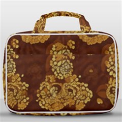 Mid Century Retro Floral 1970s 1960s Pattern 95 Travel Toiletry Bag With Hanging Hook