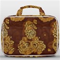 Mid Century Retro Floral 1970s 1960s Pattern 95 Travel Toiletry Bag With Hanging Hook View1