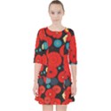 Mid Century Retro Floral 1970s 1960s Pattern 104 Quarter Sleeve Pocket Dress View1