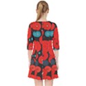 Mid Century Retro Floral 1970s 1960s Pattern 104 Quarter Sleeve Pocket Dress View2