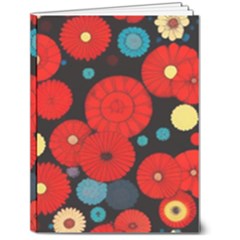 Mid Century Retro Floral 1970s 1960s Pattern 104 6  X 8  Hardcover Notebook