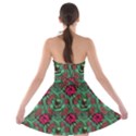 Retro 1880s Flowers Pattern 3 Strapless Bra Top Dress View2