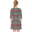 Retro 1880s Flowers Pattern 3 Quarter Sleeve Pocket Dress View2