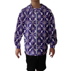 Royal Fractal Pattern 4 Kids  Hooded Windbreaker