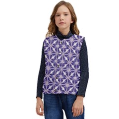 Royal Fractal Pattern 4 Kid s Button Up Puffer Vest	