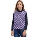 Royal Fractal Pattern 4 Kid s Button Up Puffer Vest	 View1