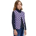 Royal Fractal Pattern 4 Kid s Button Up Puffer Vest	 View2