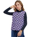 Royal Fractal Pattern 4 Kid s Button Up Puffer Vest	 View3