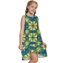Royal Fractal Pattern 2 Kids  Frill Swing Dress View3