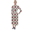 Retro 1880s Flowers Pattern 2 Velvet Maxi Wrap Dress View2