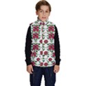 Retro 1880s Flowers Pattern 2 Kid s Button Up Puffer Vest View1
