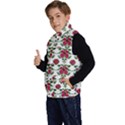 Retro 1880s Flowers Pattern 2 Kid s Button Up Puffer Vest View2