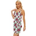 Retro 1880s Flowers Pattern 2 Wrap Tie Front Dress View2