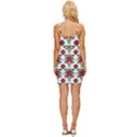Retro 1880s Flowers Pattern 2 Wrap Tie Front Dress View4