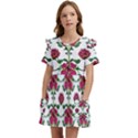 Retro 1880s Flowers Pattern 2 Kids  Frilly Sleeves Pocket Dress View1