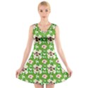 Retro 1880s Flowers Pattern 4 V-Neck Sleeveless Dress View1