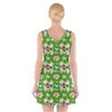 Retro 1880s Flowers Pattern 4 V-Neck Sleeveless Dress View2