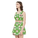 Retro 1880s Flowers Pattern 4 Women s Crop Top Pleated Skater Rave Skirt View2