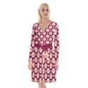 Retro 1880s Flowers Pattern Long Sleeve Velvet Front Wrap Dress View1