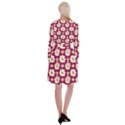 Retro 1880s Flowers Pattern Long Sleeve Velvet Front Wrap Dress View2